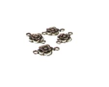 (image for) 20 x 12mm Rose Silver Metal Link, 4 links