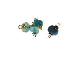 (image for) 16 x12mm Turquoise Gemstone Gold Metal Link, 4 links