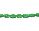 12 x 8mm Green Pressed Glass Oval Bead, 13" string 12 x 8mm Green Pressed Glass Oval Bead, 13" string