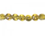 10mm Pale Gold Pebble Pressed Glass Bead, 13" string 10mm Pale Gold Pebble Pressed Glass Bead, 13" string