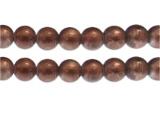 (image for) 12mm Light Copper Drizzled Glass Bead, approx. 14 beads