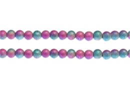 (image for) 6mm Violet/Turquoise Drizzled Glass Bead, approx. 43 beads