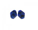 20 x 16mm Blue Zigzag Lampwork Glass Bead, 2 beads 20 x 16mm Blue Zigzag Lampwork Glass Bead, 2 beads