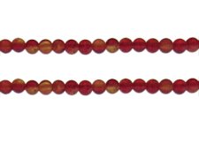 (image for) 6mm Red/Yellow Crackle Frosted Duo Bead, approx. 46 beads