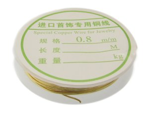 (image for) 0.8mm Gold Wire for Bead Wrapping, 1.2 meter spool