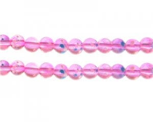 8mm Pink Blossom Spray Glass Bead, approx. 35 beads