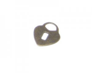 12 x 16mm Bronze Heart Lock Charm - 8 charms