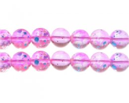 (image for) 12mm Pink Blossom Spray Glass Bead, approx. 14 beads