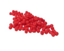 (image for) Approx. 1oz. 8 x 6mm Strawberry Red Matte Glass Peanut Beads