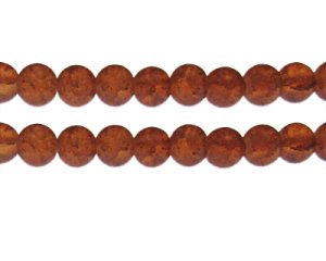 (image for) 10mm Brown Crackle Frosted Glass Bead, approx. 17 beads
