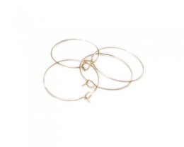(image for) 24mm Round Gold Metal Earring Hoop, 10 hoops