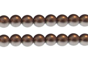 (image for) 12mm Slate Glass Pearl Bead, approx. 18 beads