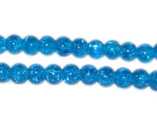 (image for) 8mm Dark Turquoise Crackle Glass Bead, approx. 55 beads