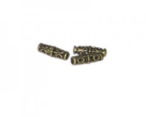 18 x 6mm Bronze Tube Metal Spacer Bead, 3 beads, large hole