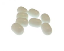 (image for) 14 x 12mm White Barrel Glass Bead, 8 beads