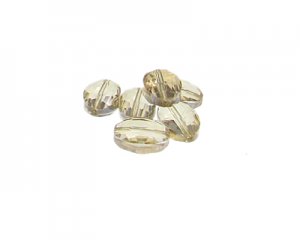 (image for) 14 x 10mm Champagne Faceted Oval Glass Bead, 6 beads