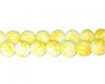 10mm Yellow Marble-Style Glass Bead, approx. 21 beads 10mm Yellow Marble-Style Glass Bead, approx. 21 beads