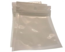(image for) 3.75 x 2.75" White Ziplock Bags, 100 bags - one side clear