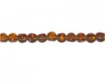 10mm Golden Brown Pressed Glass Pebble Bead, 14" string 10mm Golden Brown Pressed Glass Pebble Bead, 14" string
