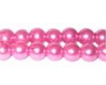 10mm Pink Glass Pearl Bead, approx. 22 beads