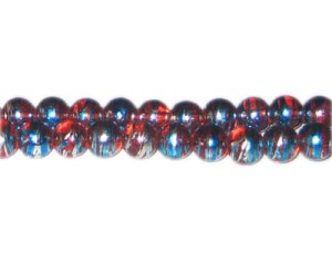 (image for) 8mm Stars n Stripes Abstract Glass Bead, approx. 54 beads