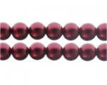 12mm Blood Red Glass Pearl Bead, approx. 18 beads