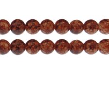(image for) 12mm Brown Marble-Style Glass Bead, approx. 17 beads