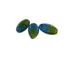 26 x 16mm Turquoise/Apple Green Lampwork Glass Bead, 3 beads 26 x 16mm Turquoise/Apple Green Lampwork Glass Bead, 3 beads