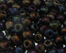 (image for) 6/0 Black Rainbow Luster Glass Seed Bead, 1oz. Bag