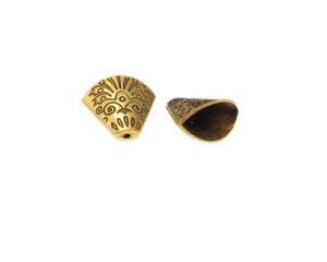 (image for) 18mm Gold Metal Etched Cone, 2 cones