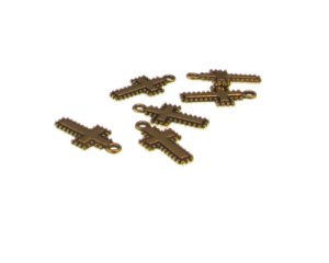 (image for) 20 x 10mm Cross Gold Metal Charm, 6 charms