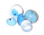 Approx. 1.5oz. Pale Blue/Turquoise/Dark Blue Lampwork Mix4 Approx. 1.5oz. Pale Blue/Turquoise/Dark Blue Lampwork Mix4