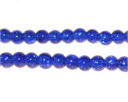 (image for) 6mm Dark Blue Crackle Glass Bead, approx 74 beads