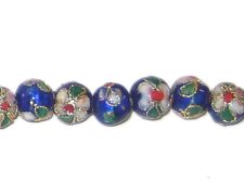 (image for) 8mm Blue Round Cloisonne Bead, 6 beads