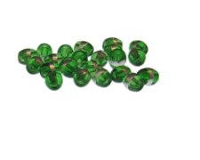 (image for) Approx. 1oz. x 8x6mm Green Oval Glass Bead w/Silver Line