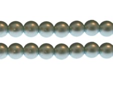 (image for) 12mm Soft Teal Glass Pearl Bead, approx. 18 beads