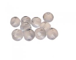 (image for) 10mm Light Silver Dot Frosted Glass Bead, 10 beads