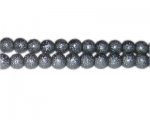 8mm Charcoal Rustic Glass Pearl Bead, approx. 56 beads