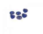 12mm Blue Handmade Lampwork Heart Bead, 6 beads 12mm Blue Handmade Lampwork Heart Bead, 6 beads