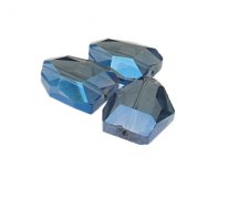 (image for) 26 x 20mm Blue Faceted Polygon Glass Bead, 3 beads