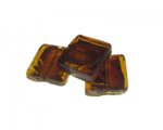 20mm Brown Foil Lampwork Square Glass Bead, 3 beads 20mm Brown Foil Lampwork Square Glass Bead, 3 beads