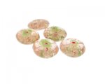 20mm Pink Floral Lampwork Glass Bead, 5 beads 20mm Pink Floral Lampwork Glass Bead, 5 beads