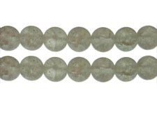(image for) 12mm White Crackle Frosted Glass Bead, approx. 14 beads