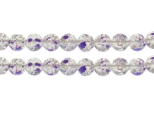 (image for) 10mm Lavender Crackle Spray Glass Bead, approx. 23 beads