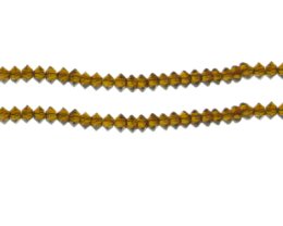 (image for) 6 x 4mm Brown Faceted Bicone Glass Bead, 14" string
