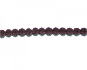8 x 6mm Plum Faceted Rondelle Glass Bead, 13" string