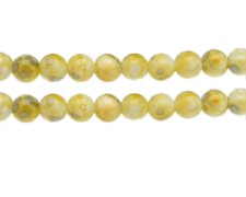 (image for) 10mm Yellow Swirl Marble-Style Glass Bead, approx. 18 beads