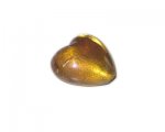 28mm Golden Brown Foil Heart Handmade Lampwork Glass Bead 28mm Golden Brown Foil Heart Handmade Lampwork Glass Bead