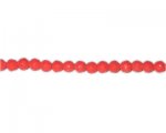 6mm Bright Strawberry Red Faceted Opaque Glass Bead, 12" string 6mm Bright Strawberry Red Faceted Opaque Glass Bead, 12" string