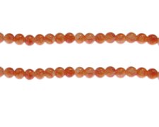 (image for) 6mm Peach Marble-Style Glass Bead, approx. 72 beads
